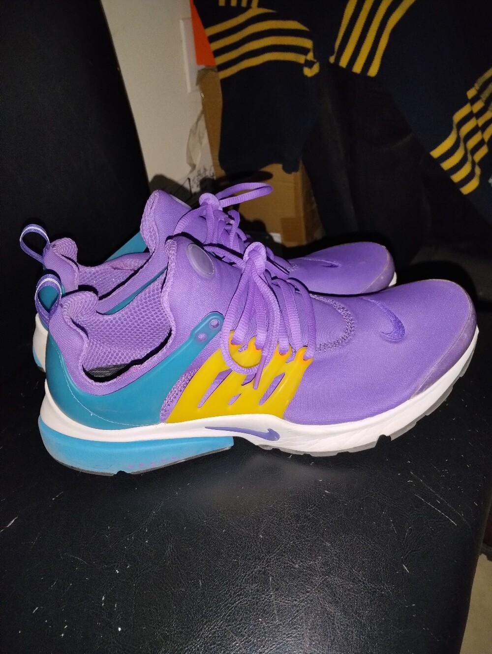 Nike Air Presto Purple and Yellow Athletic Sneakers - Picture 3 of 6